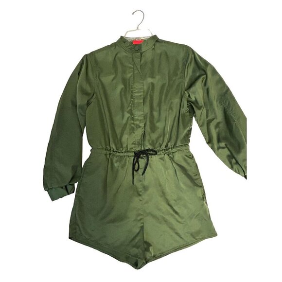 Hunter for Target Women's Green Satin Playsuit Shorts Romper XS NWOT - Picture 4 of 5